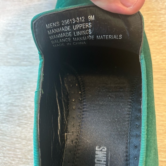 Stacy Adams Men's Green Velvet Loafers - Picture 5 of 6